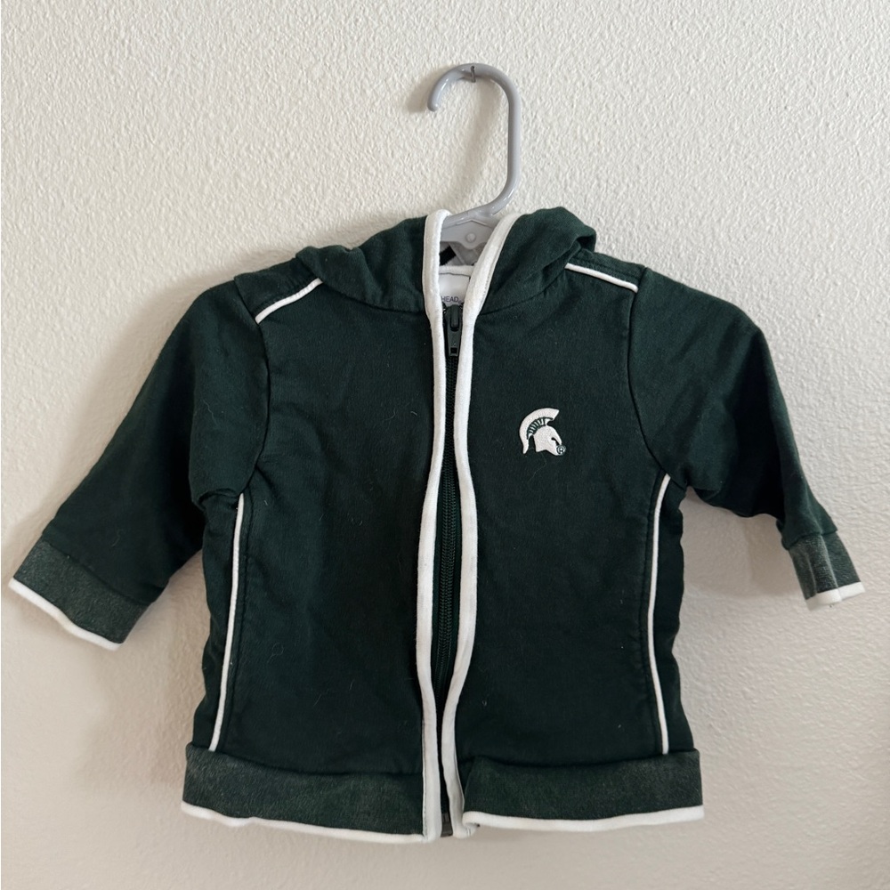 Michigan State Green and White Hooded Zip Sweatshirt